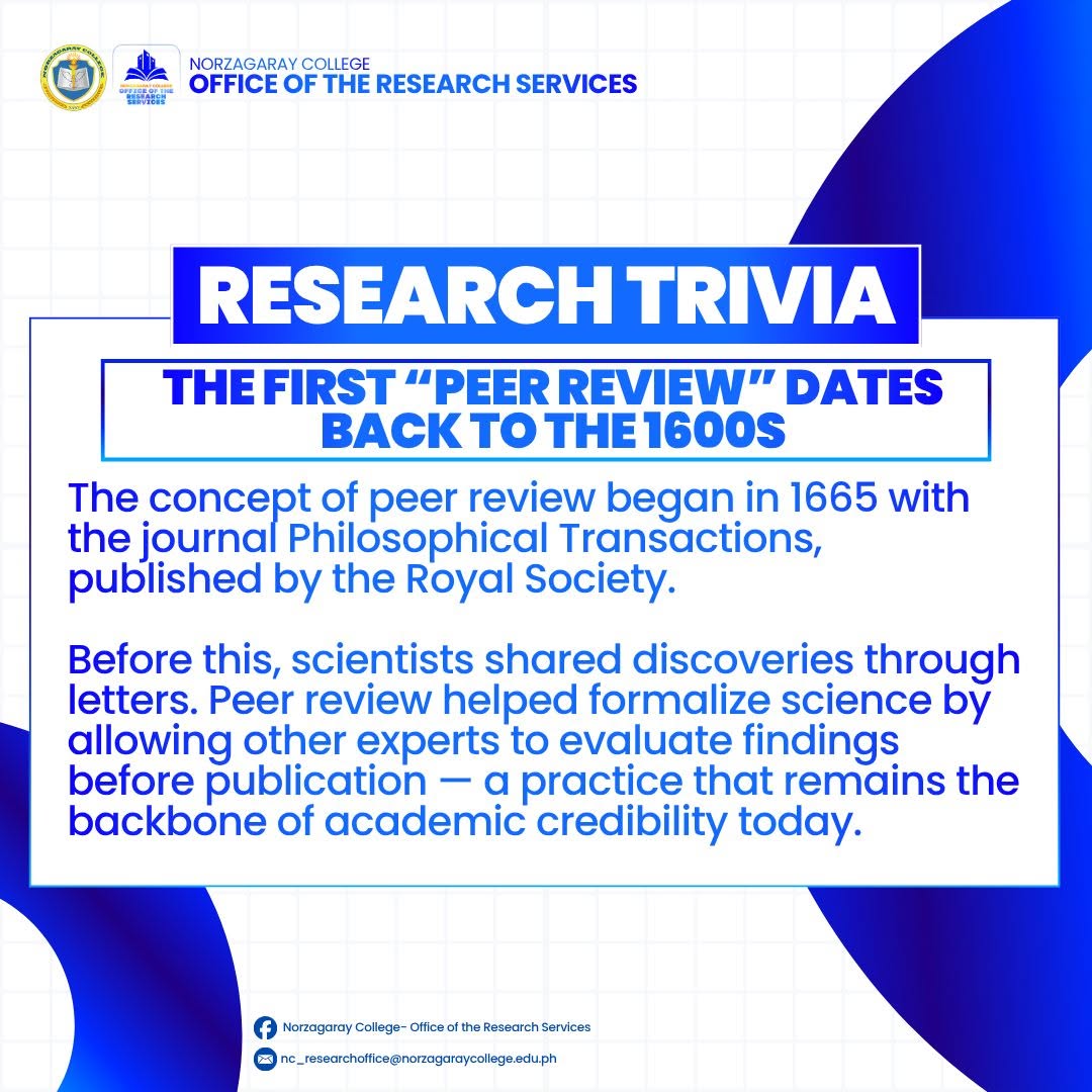 DID YOU KNOW? THE STORY BEHIND PEER REVIEW