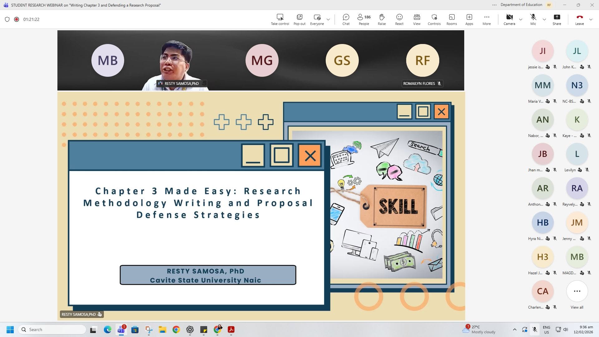 Student Research Webinar on Writing Chapter 3 and Defending a Research Proposal