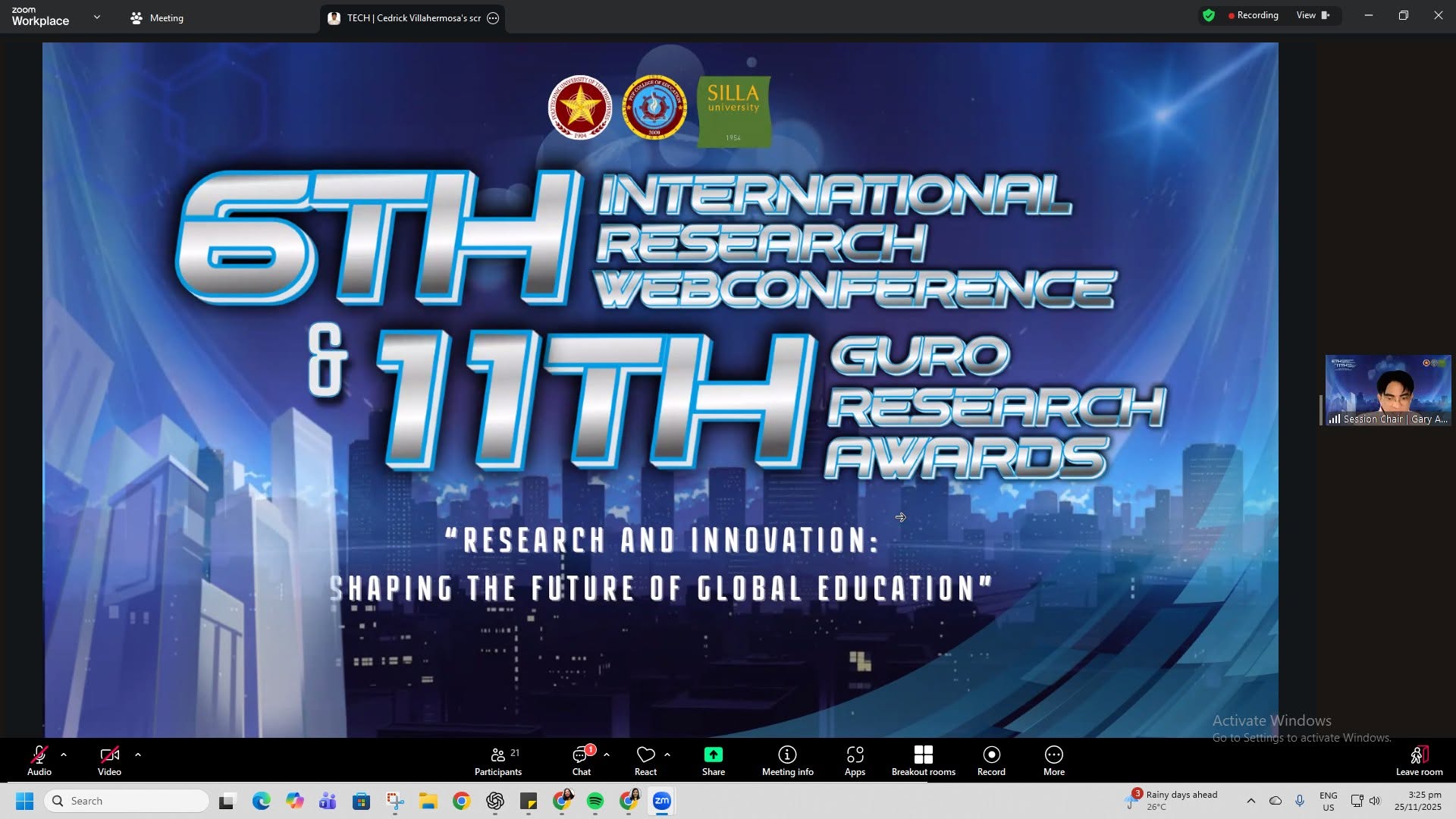 6TH INTERNATIONAL RESEARCH WEB CONFERENCE & 11TH GURO RESEARCH AWARDS
