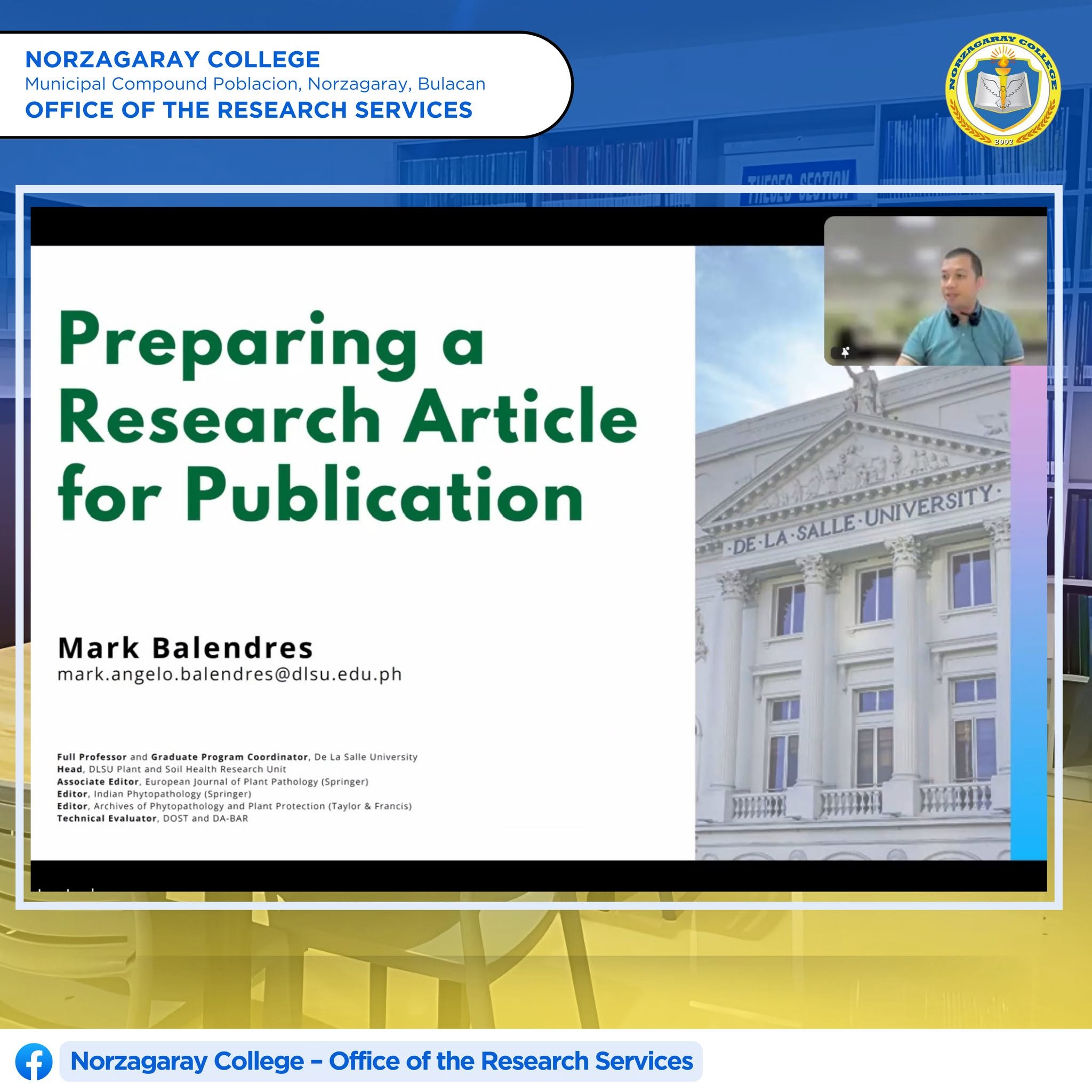 NC Joins International Webinar on Research Publication