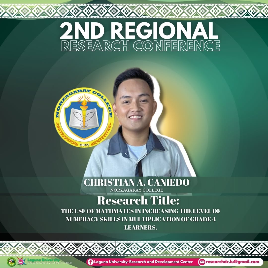 Good Luck, Christian Caniedo! – 2nd Regional Research Conference