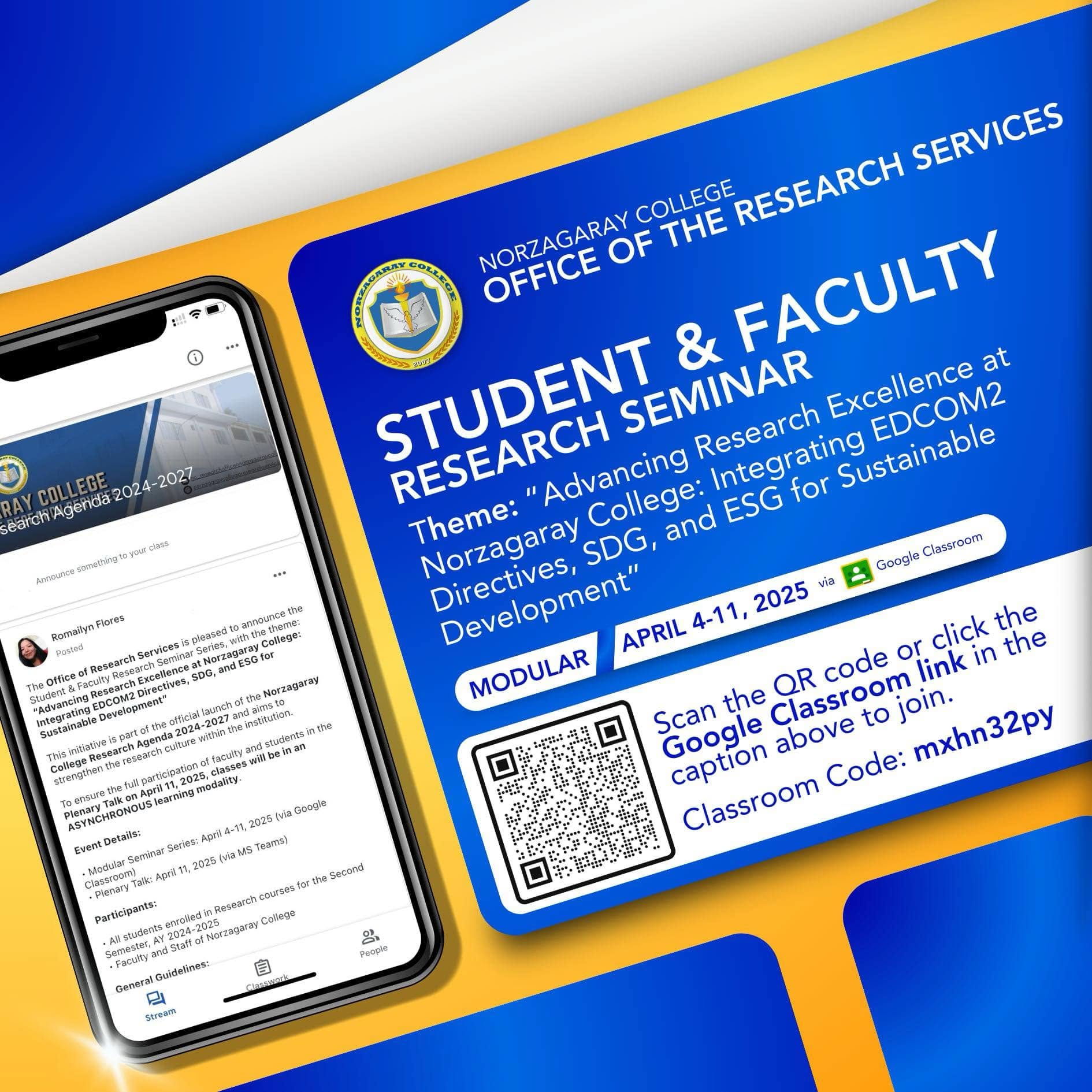 MODULAR SEMINAR SERIES 2025 – Student & Faculty Research Seminar Series