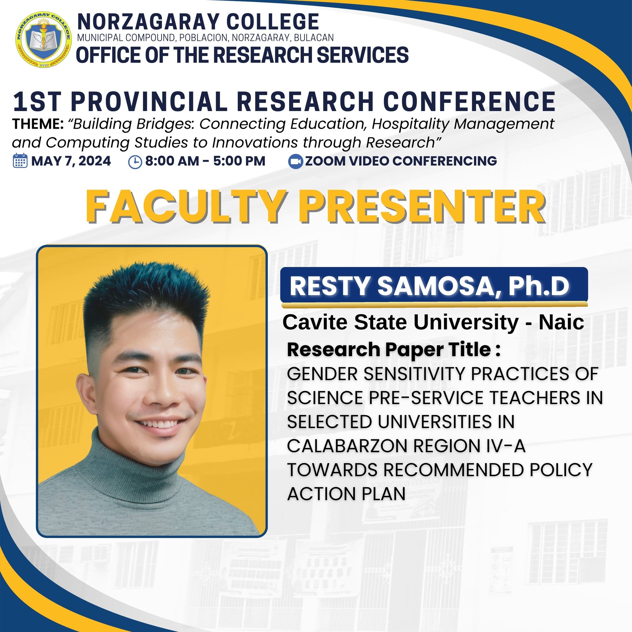 1st Provincial Research Conference – Faculty Paper Presenters