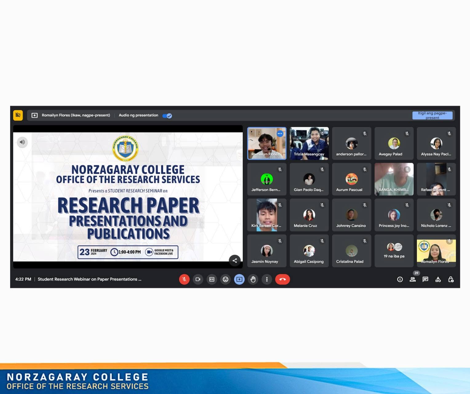 Student Research Seminar on Paper Presentations and Publications
