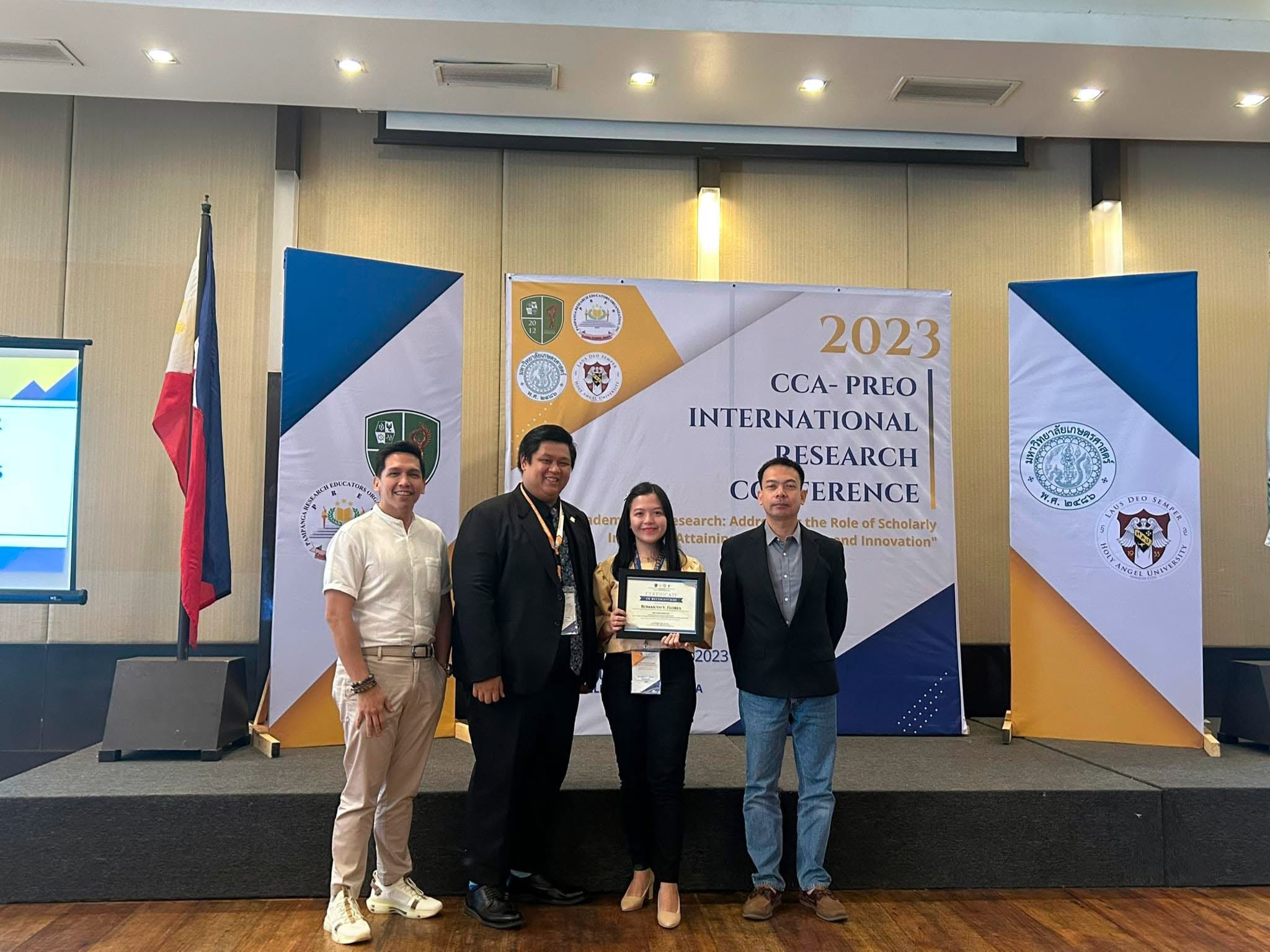 Romailyn V. Flores Wins Best Paper Presenter Award at CCA-PREO International Research Conference 2023