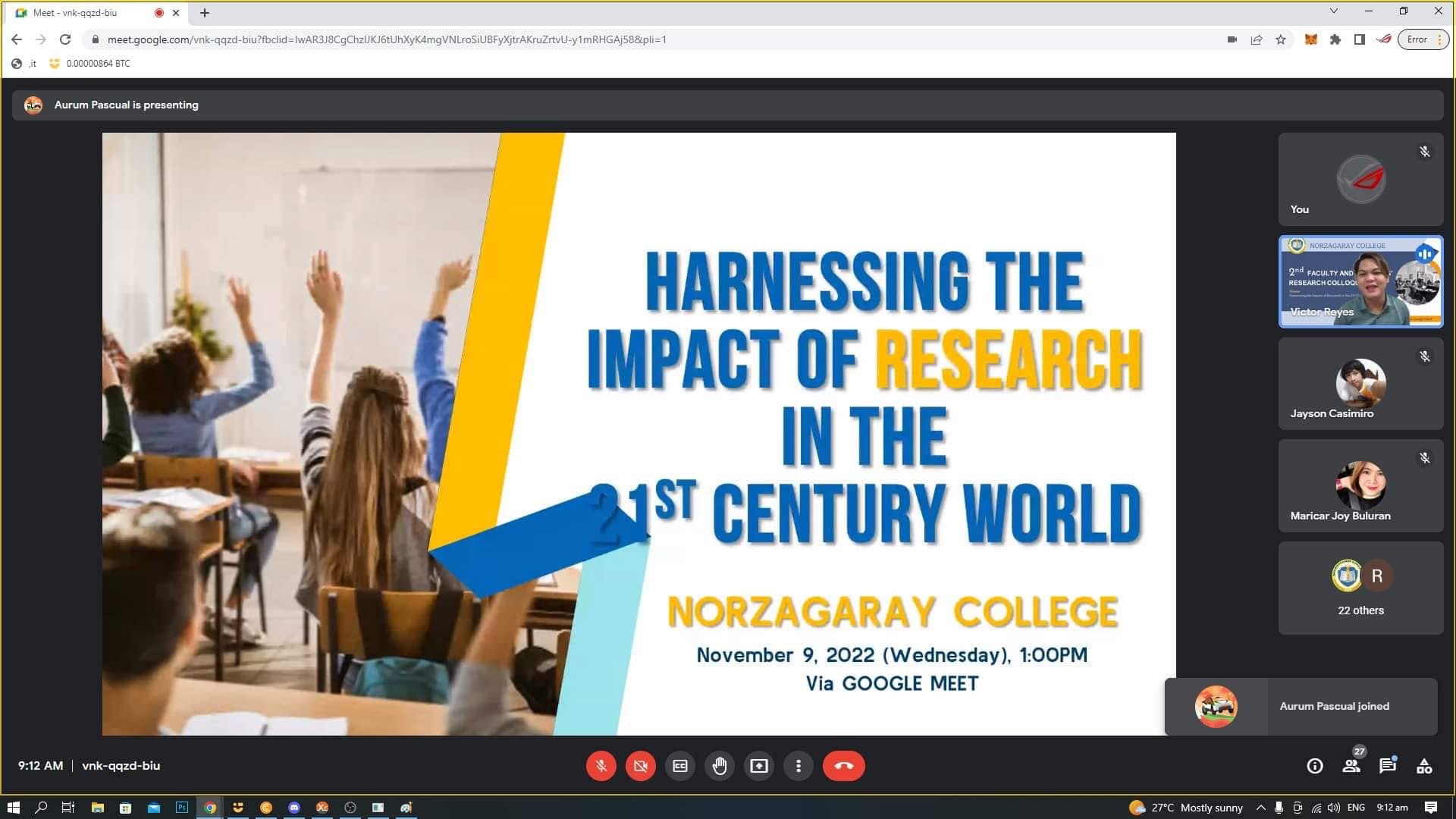 2nd Faculty and Students’ Research Colloquium
