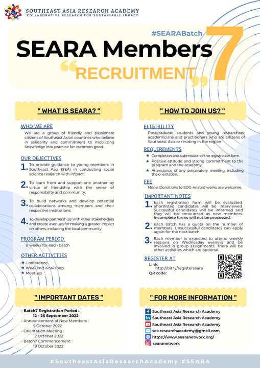 SEARA Batch 7 Registration Now Open