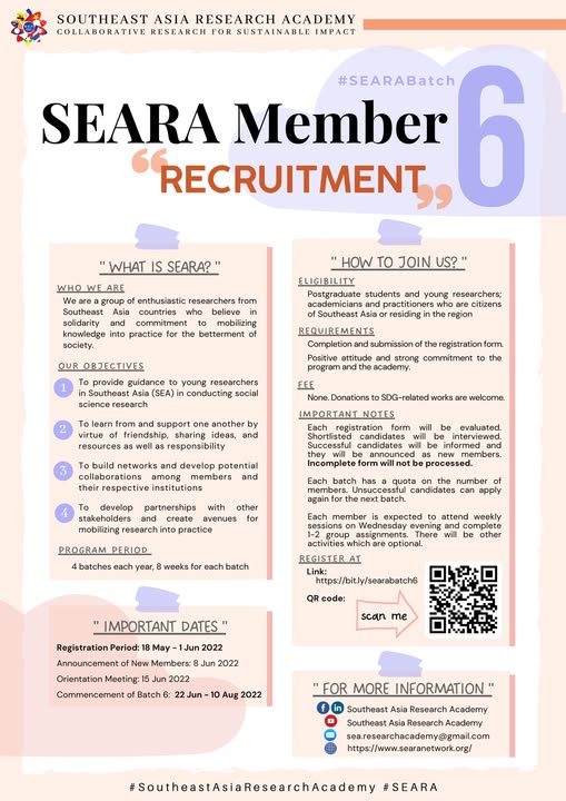 SEARA Batch 6 Registration Now Open