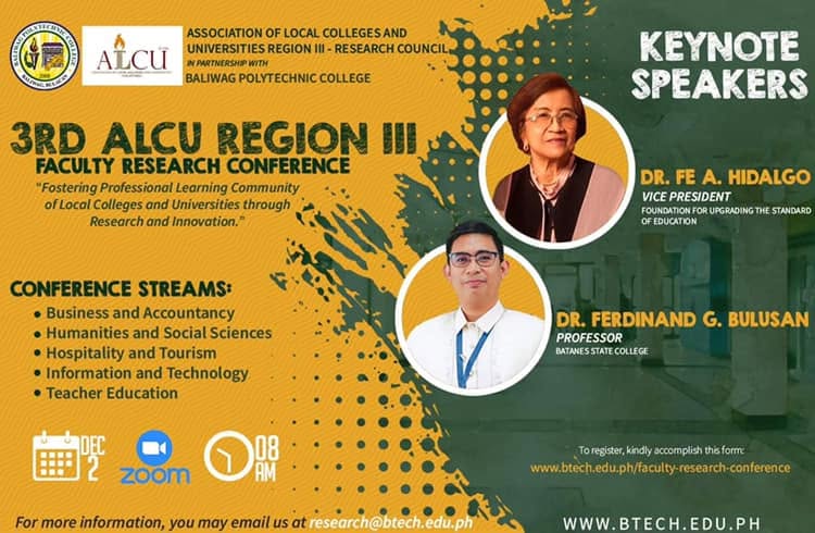 3rd ALCU-R3 Faculty Research Conference – Norzagaray College Faculty Presenters