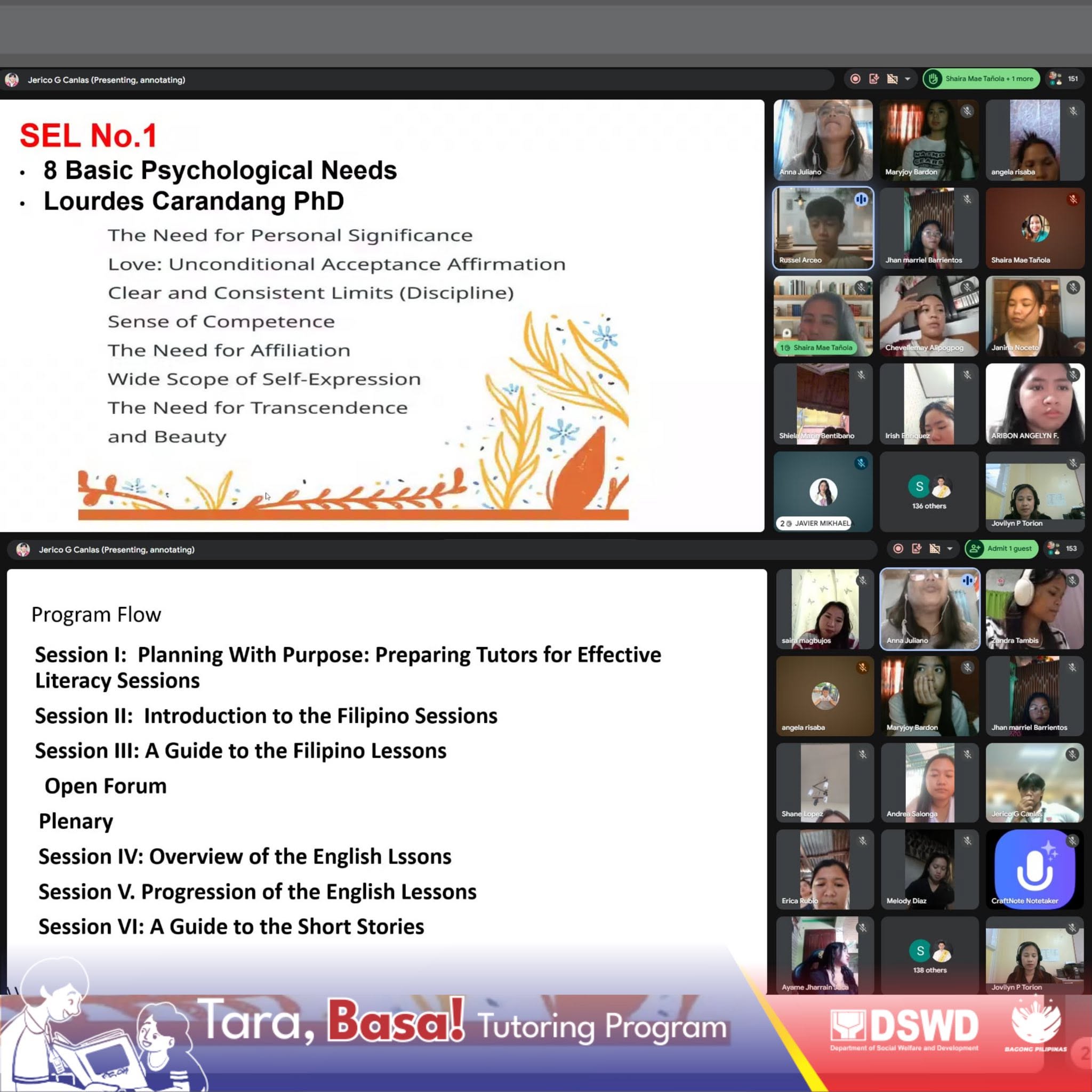 Capability Building ng DSWD Tara, Basa Tutoring Program (TBTP)