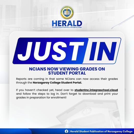 NCians Now Viewing Grades on Student Portal