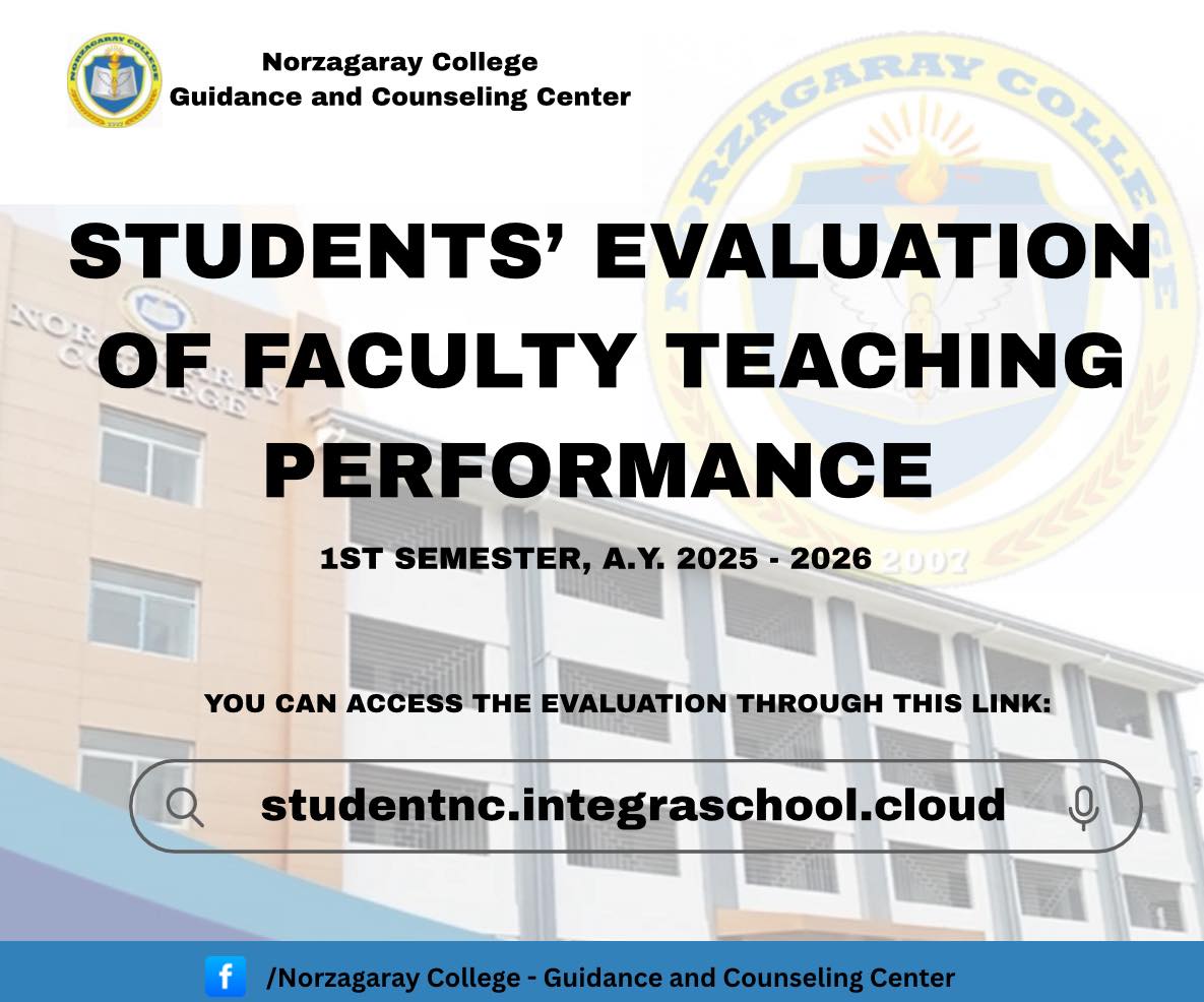 STUDENTS' EVALUATION OF FACULTY TEACHING PERFORMANCE FOR THE 1st SEMESTER, A.Y. 2025-2026