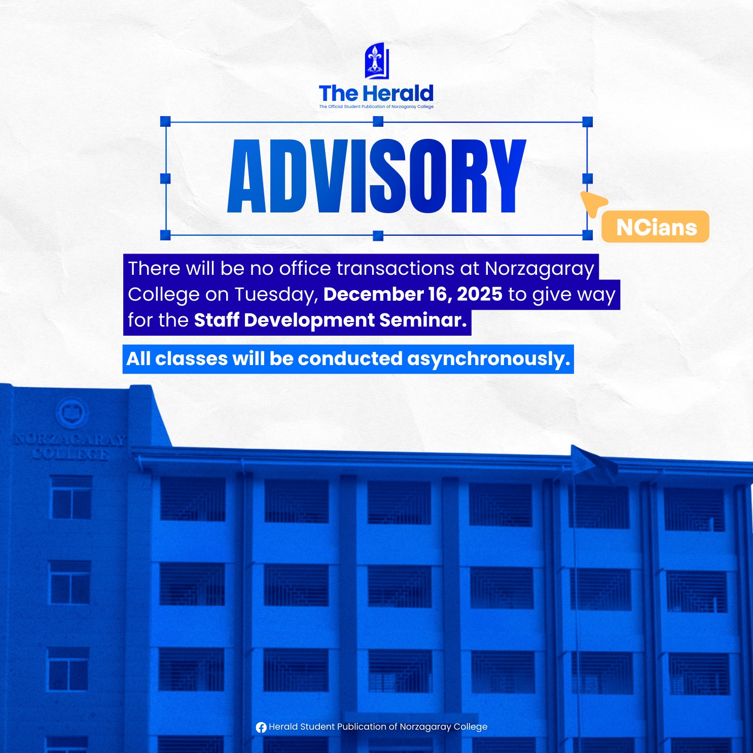 School Advisory Alert!