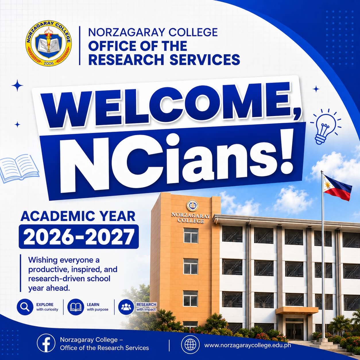 Office of the Research Services warmly welcomes everyone to Academic Year 2026–2027!