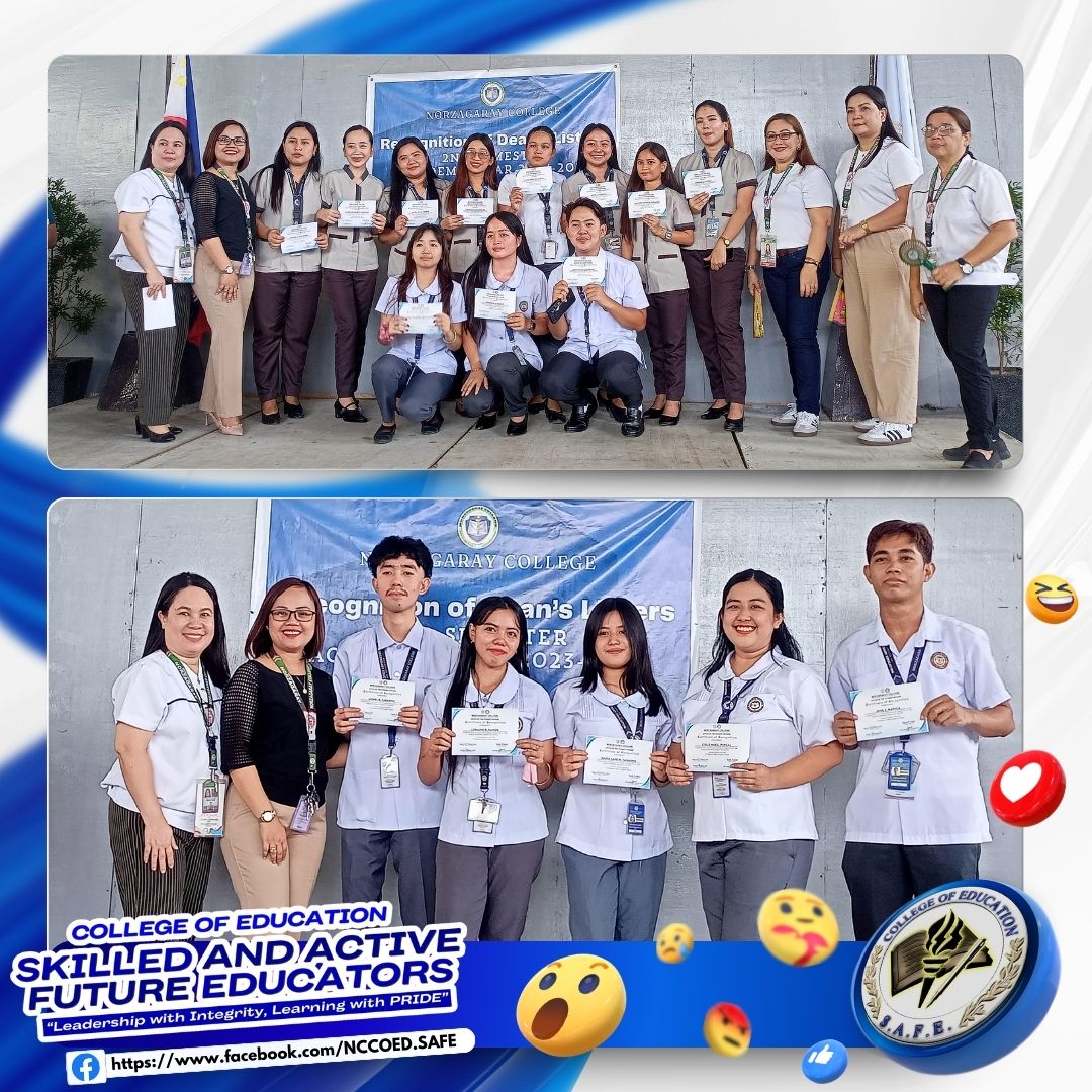 College of Education Honors Dean’s List Awardees for Second Semester, AY 2023–2024