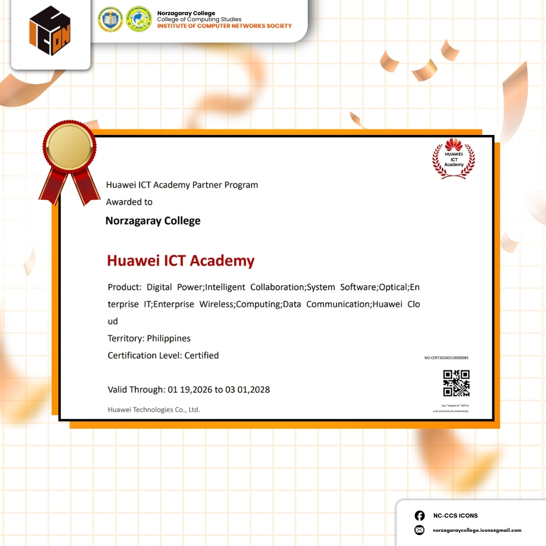 𝗡𝗼𝗿𝘇𝗮𝗴𝗮𝗿𝗮𝘆 𝗖𝗼𝗹𝗹𝗲𝗴𝗲 – 𝗖𝗖𝗦 𝗖𝗼𝗻𝘁𝗶𝗻𝘂𝗲𝘀 𝗣𝗮𝗿𝘁𝗻𝗲𝗿𝘀𝗵𝗶𝗽 𝘄𝗶𝘁𝗵 𝗛𝘂𝗮𝘄𝗲𝗶 𝗜𝗖𝗧 𝗔𝗰𝗮𝗱𝗲𝗺𝘆 (𝟮𝟬𝟮𝟲–𝟮𝟬𝟮𝟴)